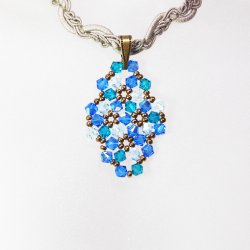 Pendant 40cm - Marissa Rhombus S-Khaki Braid - Pendant 40cm - Laiton bronze